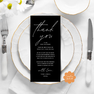 Moderno lugar de cena Boda - Tarjeta de agradecimi