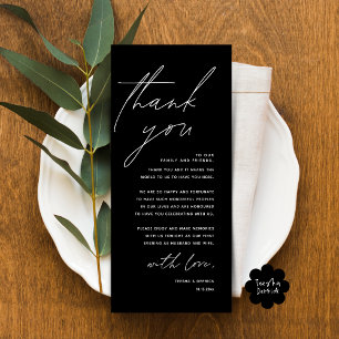 Moderno lugar de cena Boda - Tarjeta de agradecimi
