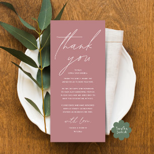 Moderno lugar de cena Boda - Tarjeta de agradecimi
