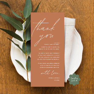 Moderno lugar de cena Boda - Tarjeta de agradecimi
