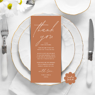 Moderno lugar de cena Boda - Tarjeta de agradecimi