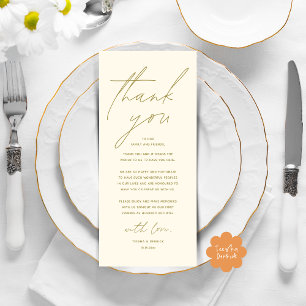 Moderno lugar de cena Boda - Tarjeta de agradecimi