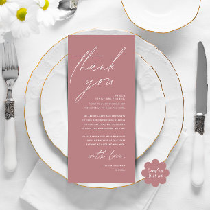 Moderno lugar de cena Boda - Tarjeta de agradecimi