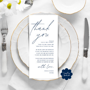Moderno lugar de cena Boda - Tarjeta de agradecimi