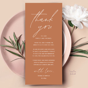 Moderno lugar de cena Boda - Tarjeta de agradecimi