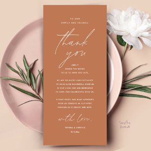 Moderno lugar de cena Boda - Tarjeta de agradecimi