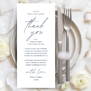 Moderno lugar de cena Boda - Tarjeta de agradecimi