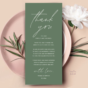 Moderno lugar de cena Boda - Tarjeta de agradecimi