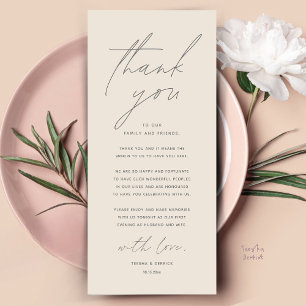 Moderno lugar de cena Boda - Tarjeta de agradecimi