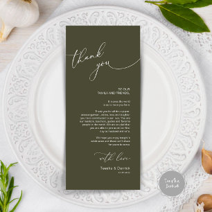 Moderno lugar de cena Boda - Tarjeta de agradecimi