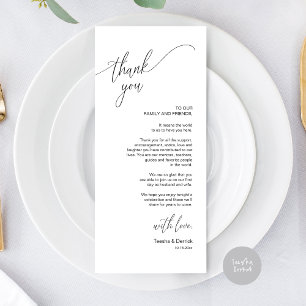 Moderno lugar de cena Boda - Tarjeta de agradecimi