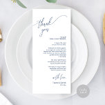 Moderno lugar de cena Boda - Tarjeta de agradecimi<br><div class="desc">Este es el guión romántico moderno, con la elegante letra azul de la Marina, Colocar configuración de tarjetas de agradecimiento. Comparte el amor y muestra tu agradecimiento a tus invitados cuando se sientan en su asiento y leen esta encantadora tarjeta de ajuste personalizada. ¡Es una manera maravillosa de empezar tu...</div>