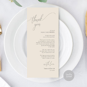 Moderno lugar de cena Boda - Tarjeta de agradecimi