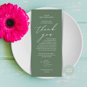 Moderno lugar de cena Boda - Tarjeta de agradecimi