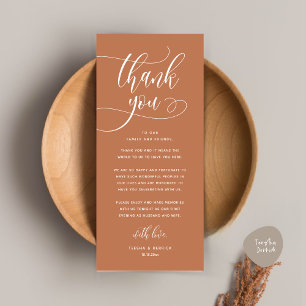 Moderno lugar de cena Boda - Tarjeta de agradecimi