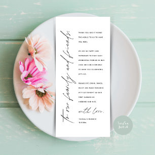 Moderno lugar de cena Boda - Tarjeta de agradecimi