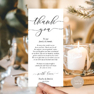 Moderno lugar de cena Boda - Tarjeta de agradecimi