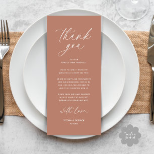 Moderno lugar de cena Boda - Tarjeta de agradecimi