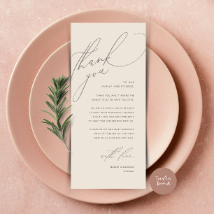 Moderno lugar de cena Boda - Tarjeta de agradecimi