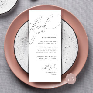 Moderno lugar de cena Boda - Tarjeta de agradecimi