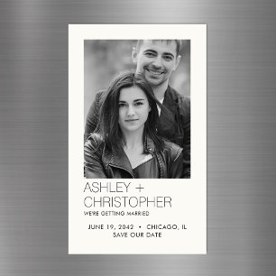 Moderno Magnet de fotos de Boda mínimo para guarda