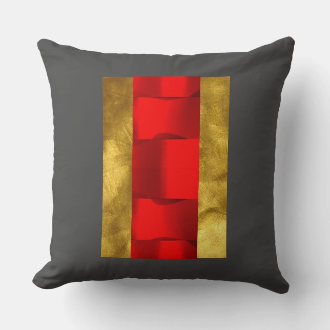 Moderno Mantener almohada gris 3D de oro (Anverso)