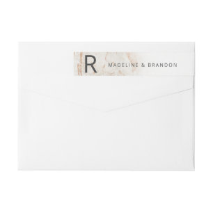 Moderno Marble Beige Fall Monograma Dirección de r