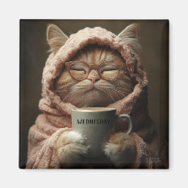 Moderno Mascota divertida días miércoles imán