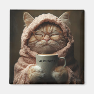 Moderno Mascota divertida días miércoles imán