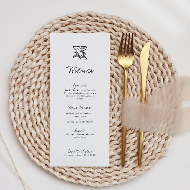 Moderno menú Boda dibujado a mano (Subido por el creador)