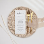 Moderno menú Boda Minimalista elegante blanco negr<br><div class="desc">Diseñado para coordinar con para la colección de invitaciones a bodas "Clásica Moderna". Para cambiar detalles,  haga clic en "Personalizar esta plantilla". Ver el enlace de la colección en esta página para ver todos los elementos coincidentes de este hermoso diseño o ver la colección aquí: https://bit.ly/3rQMpxU</div>