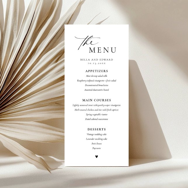 Moderno menú Boda Minimalista para cenar (Subido por el creador)