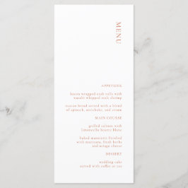 Moderno menú Boda Terracotta