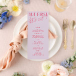 Moderno menú de Boda minimalista púrpura y magenta<br><div class="desc">Diseñado para coordinar con para la colección de invitaciones a bodas "Brillantes". Para cambiar detalles, haga clic en "Detalles". Para mover el texto o cambiar el tamaño, la fuente o el color, haga clic en "Editar usando la herramienta de diseño". Vea el enlace de la colección en esta página para...</div>