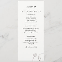 Moderno menú de casamiento personalizado de los an