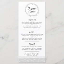 Moderno menú de la cena Wreath de hojas botánicas