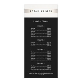 Moderno menú de la lista de precios en negro de ve