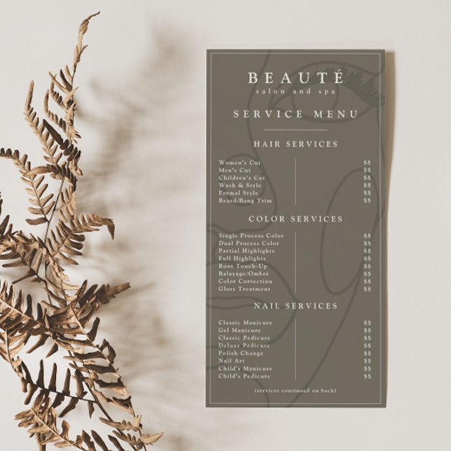 Moderno menú de servicio Minimalista neutro de sal (Subido por el creador)