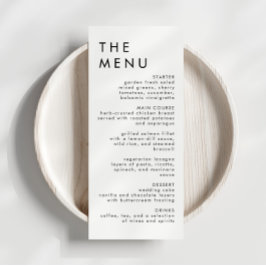 Moderno Menú Elegante De Recepción De Bodas