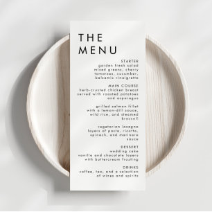 Moderno Menú Elegante De Recepción De Bodas