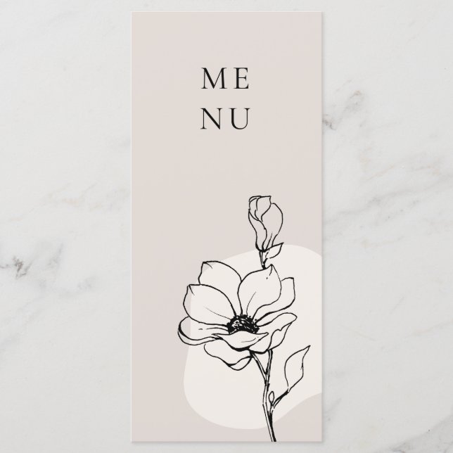 Moderno menú floral bohemio Boda (Anverso)