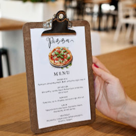 Moderno menú Minimalista de pizza