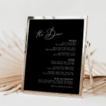 Moderno menú Minimalista del Boda negro<br><div class="desc">Diseñado para coordinar con para la colección de invitaciones a bodas "Pure". Para cambiar detalles, haga clic en "Detalles". Para mover el texto o cambiar el tamaño, la fuente o el color, haga clic en "Editar usando la herramienta de diseño". Vea el enlace de la colección en esta página para...</div>