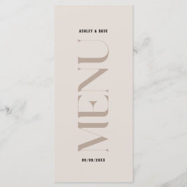 Moderno menú simple de Boda beige-Edge