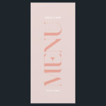 Moderno menú simple de Boda de borde rosado<br><div class="desc">Este menú Boda con colores rosa claro será ideal para los Bodas modernos. Incluye letras en negrita en la parte delantera de la tarjeta. La carta es de doble cara y se puede editar la lista de platos en la parte trasera. Puede personalizar este menú con los nombres y la...</div>