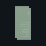 Moderno menú simple de Boda verde sabio<br><div class="desc">Un menú Boda de color verde sabio moderno que le dará un toque de elegancia a su decoración de fiesta nupcial, y los tonos rojizos y desérticos serán muy agradables para la Boda Caída. Todo el texto es editable, solo tienes que hacer clic en 'Personalizar esta plantilla'. También hay disponibles...</div>