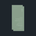 Moderno menú simple de Boda verde sabio<br><div class="desc">Un menú Boda de color verde sabio moderno que le dará un toque de elegancia a su decoración de fiesta nupcial, y los tonos rojizos y desérticos serán muy agradables para la Boda Caída. Todo el texto es editable, solo tienes que hacer clic en 'Personalizar esta plantilla'. También hay disponibles...</div>