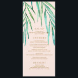 Moderno menú Tropical Beach Wedding<br><div class="desc">Magníficas invitaciones de bodas de moda que presentan un patrón de helecho tropical simple. Todo el texto dorado hace que este diseño se destaque verdaderamente. Perfectas para una boda en la playa o en el destino,  son clásicas y elegantes con un toque de moda en el océano.</div>