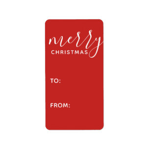 Moderno Merry Christmas Watercolor Gift Etiqueta r
