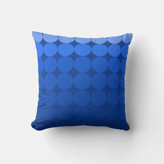 Moderno MidCentury mod gradiente pop almohada azul (Anverso)